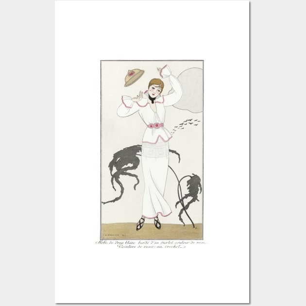 Robe de Drap Blanc Fashion Illustration by George Barbier Wall Art by VanillaArt